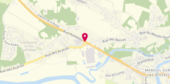 Plan de Intermarché station-service Mareuil, 2 Rue des Acacias, 85320 Mareuil-sur-Lay-Dissais