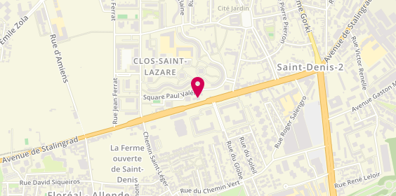 Plan de Relais du Clos Saint Lazare, Cours Stlazare
21 avenue de Stalingrad, 93240 Stains